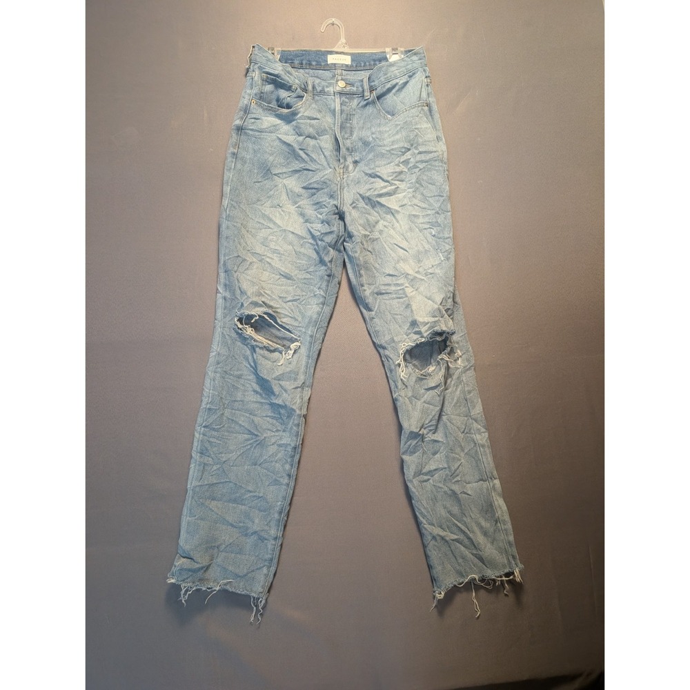 PacSun Skinny Dad Jeans Womens 29 Blue Denim Distressed Frayed Hem Button Fly